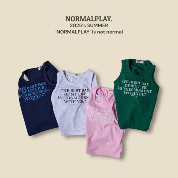 (預購) Normal play- 英文標語無袖背心上衣