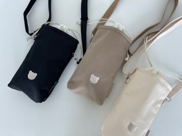 可愛小熊刺繡水壺背帶