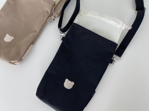 可愛小熊刺繡水壺背帶
