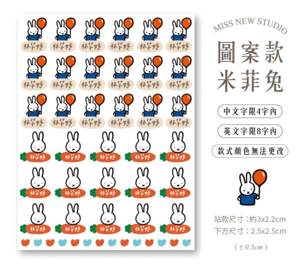 立體防水防水轉印姓名貼-圖案款