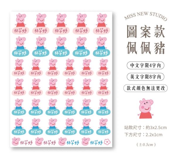 立體防水防水轉印姓名貼-圖案款