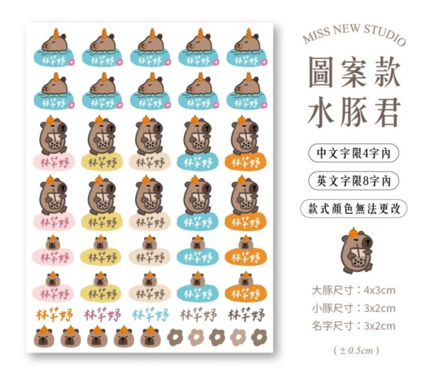 立體防水防水轉印姓名貼-圖案款