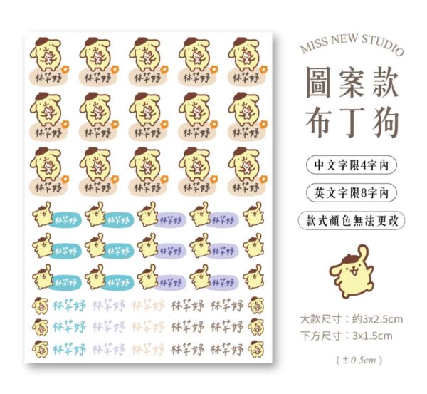 立體防水防水轉印姓名貼-圖案款