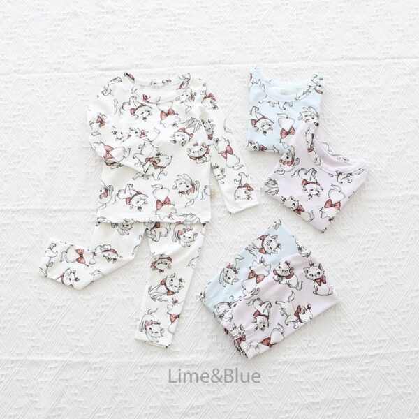 26SS 韓國童裝 蝴蝶結貓咪修身家居服