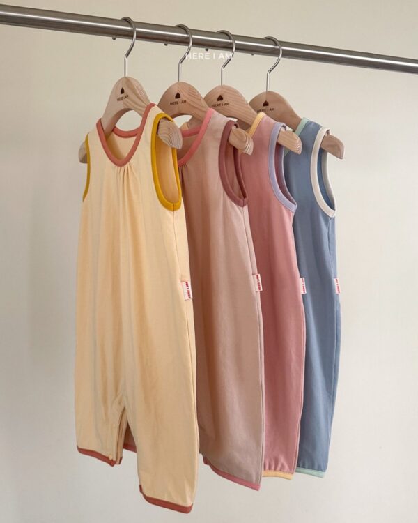 26SS 韓國童裝 舒適糖果色系連身衣