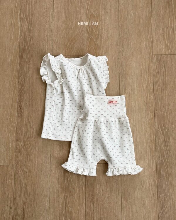 26SS 韓國童裝 滿版荷葉邊鬱金香居家套裝