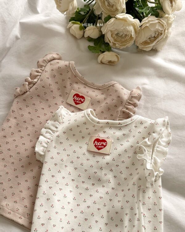 26SS 韓國童裝 滿版荷葉邊鬱金香居家套裝