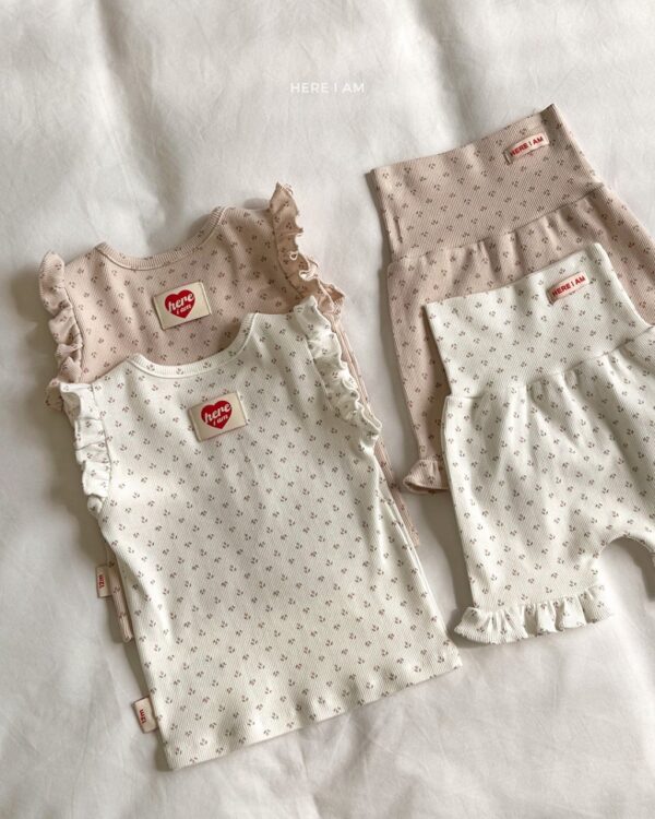 26SS 韓國童裝 滿版荷葉邊鬱金香居家套裝