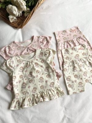 26SS 韓國童裝 滿版森林小兔居家套裝