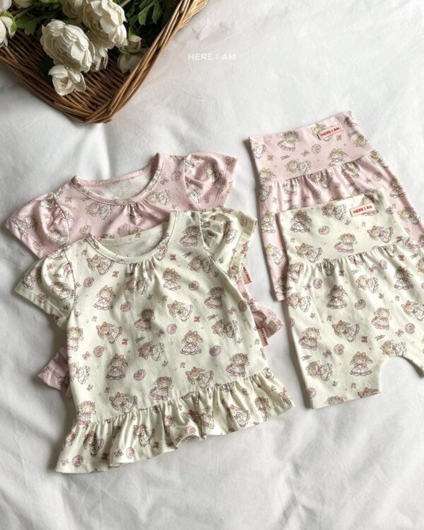 26SS 韓國童裝 滿版森林小兔居家套裝