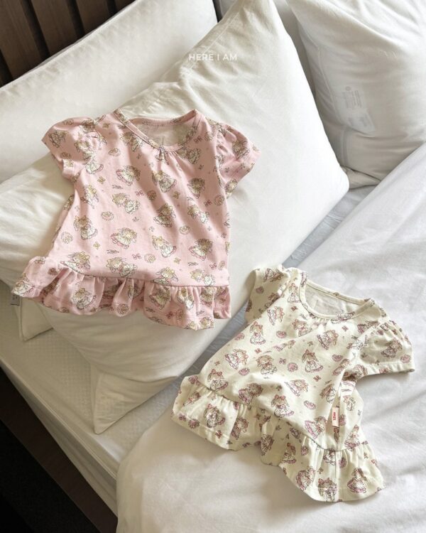 26SS 韓國童裝 滿版森林小兔居家套裝