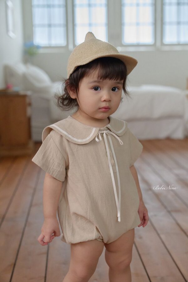 26SS 韓國童裝 水手小圓領蝴蝶結包屁