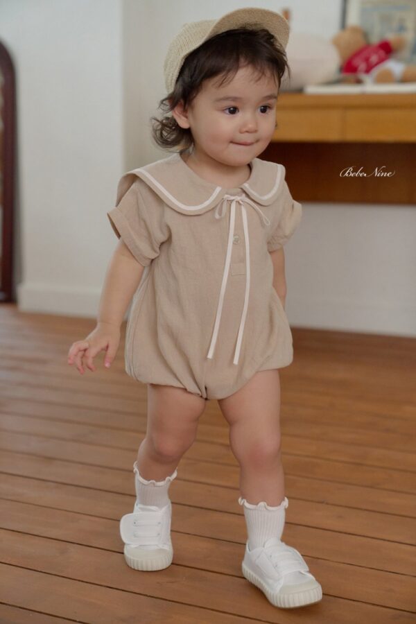 26SS 韓國童裝 水手小圓領蝴蝶結包屁