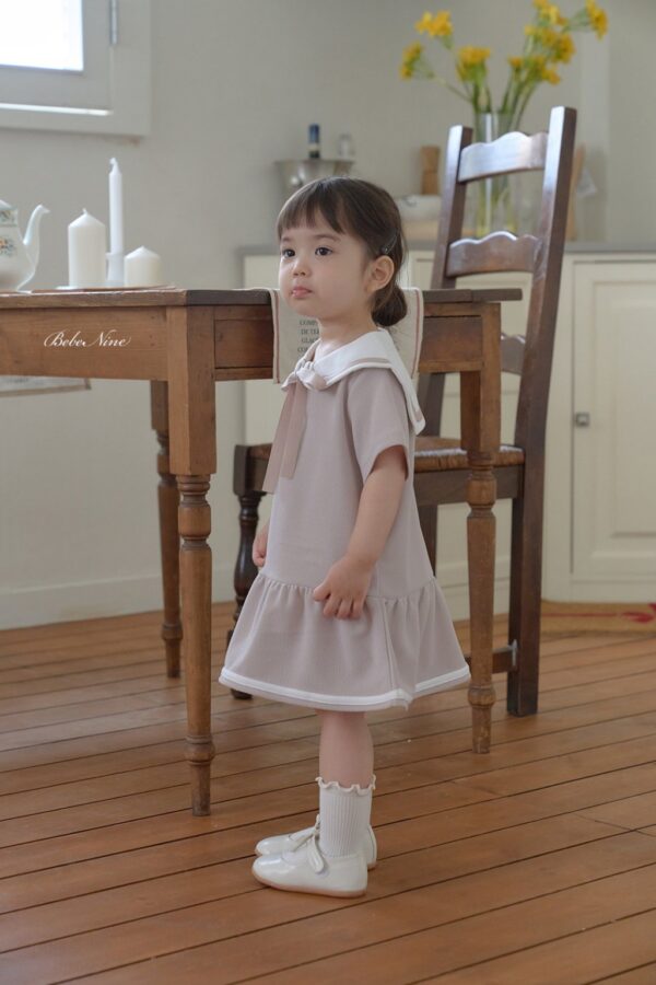26SS 韓國童裝 水手小圓領蝴蝶結連身裙