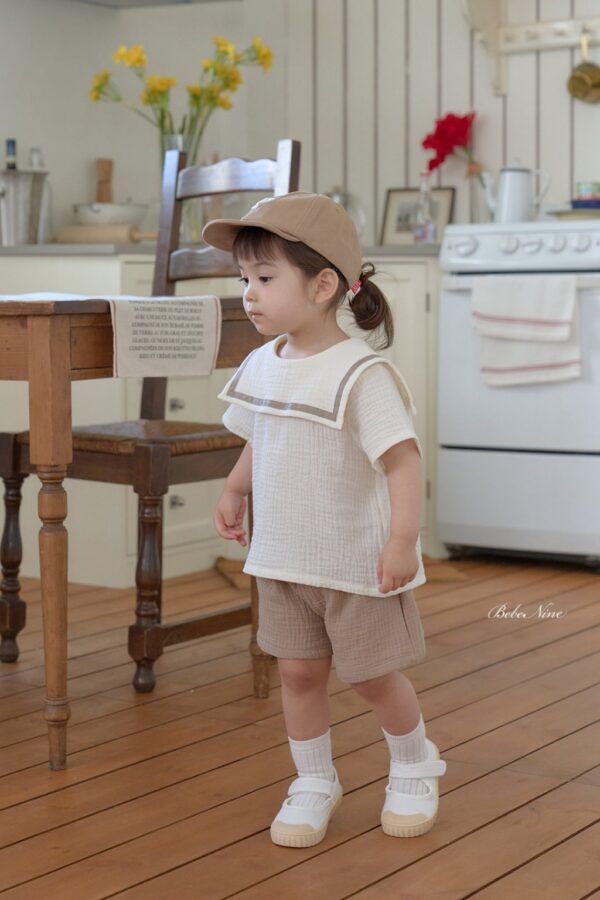26SS 韓國童裝 水手方領上下套裝