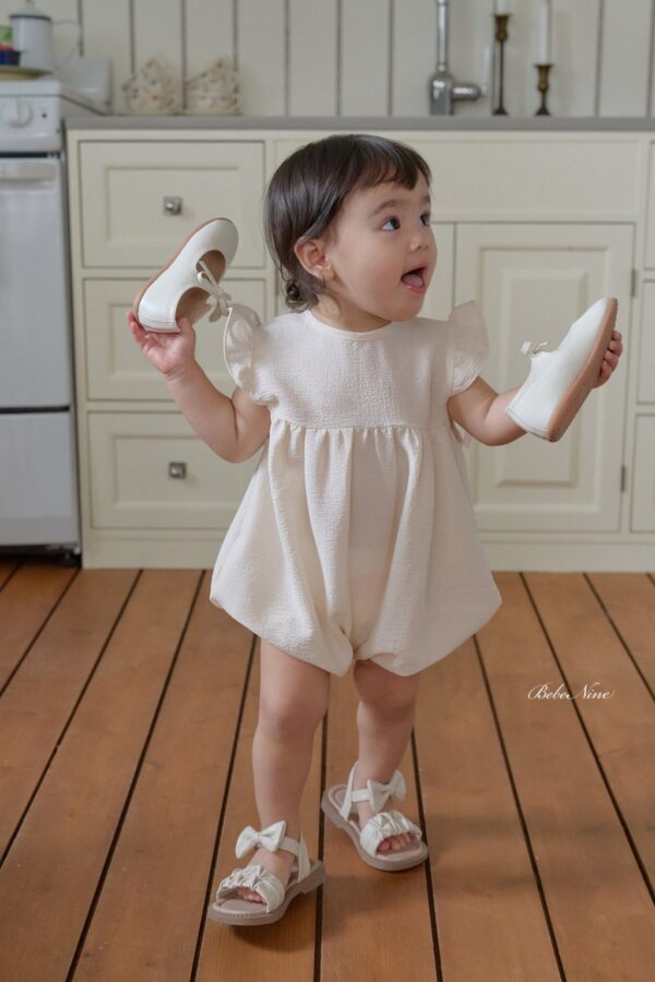 26SS 韓國童裝 蝴蝶結飛袖連身裝