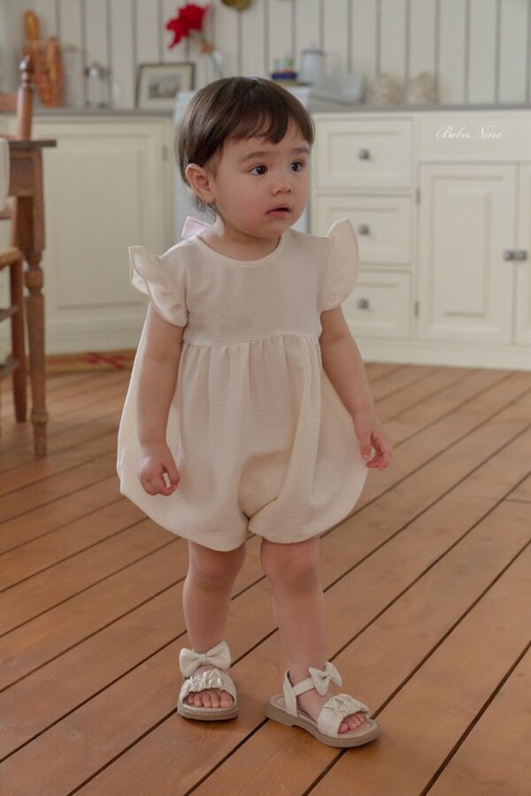 26SS 韓國童裝 蝴蝶結飛袖連身裝