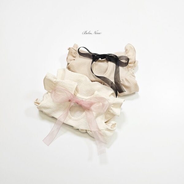 26SS 韓國童裝 蝴蝶結飛袖連身裝