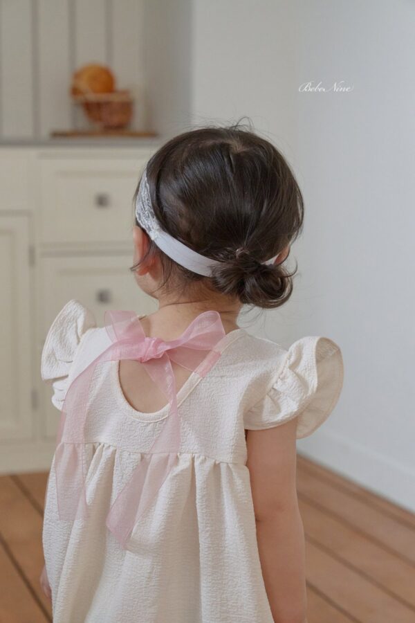 26SS 韓國童裝 蝴蝶結飛袖連身裝