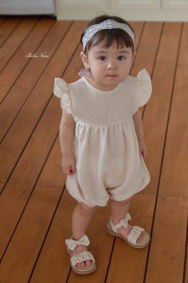 26SS 韓國童裝 蝴蝶結飛袖連身裝