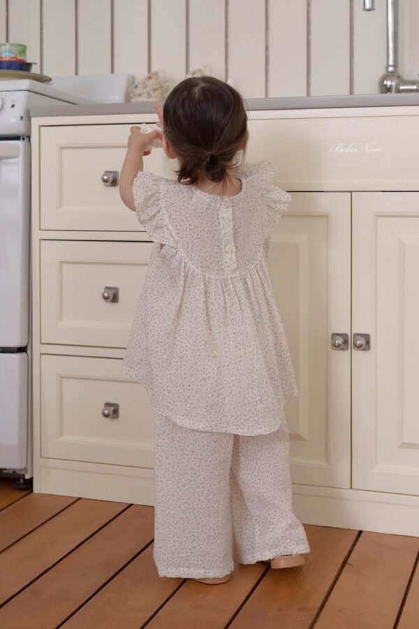 26SS 韓國童裝 碎花小飛袖套裝