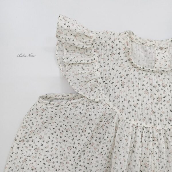 26SS 韓國童裝 碎花小飛袖套裝