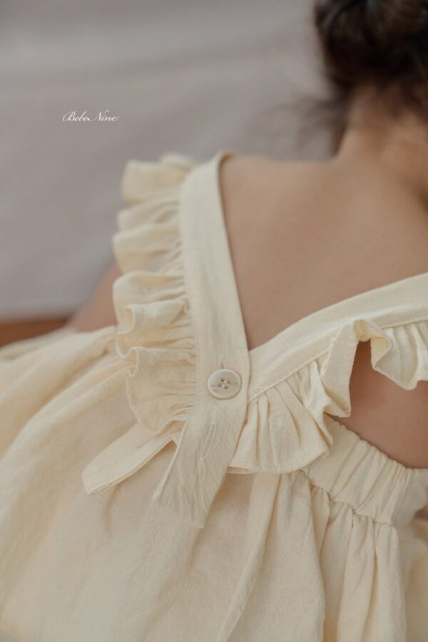 26SS 韓國童裝 小荷葉肩袖A字背心包屁褲套裝