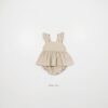 26SS 韓國童裝 小荷葉肩袖A字背心包屁褲套裝