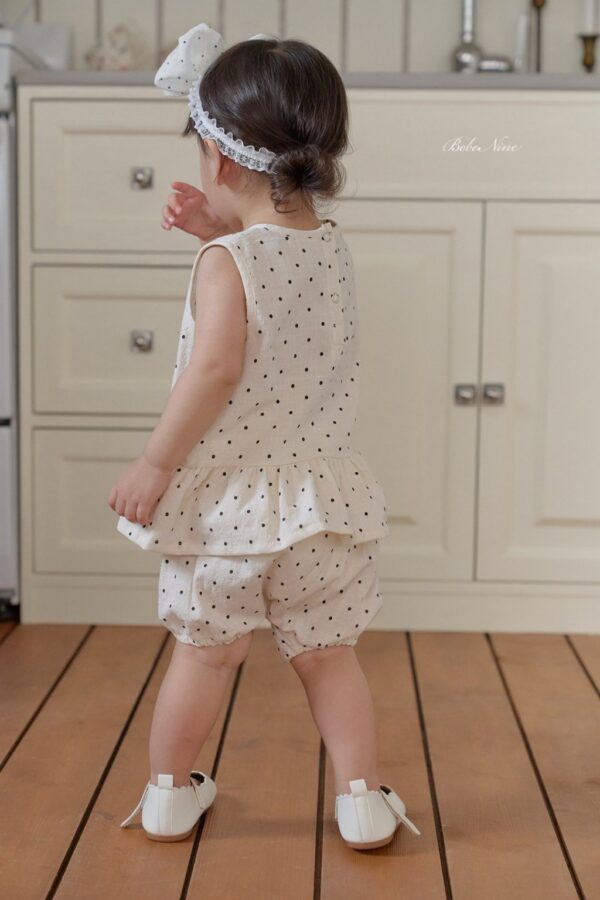 26SS 韓國童裝 圓點點A字襬背心短褲套裝