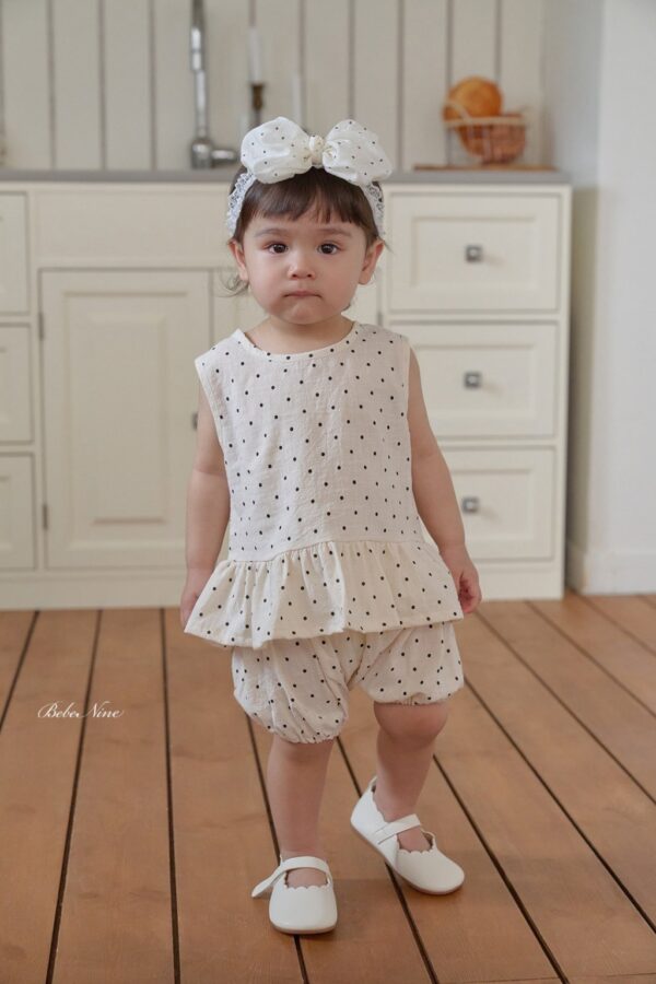 26SS 韓國童裝 圓點點A字襬背心短褲套裝