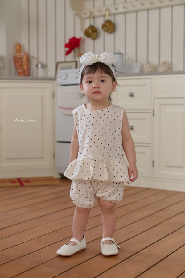 26SS 韓國童裝 圓點點A字襬背心短褲套裝