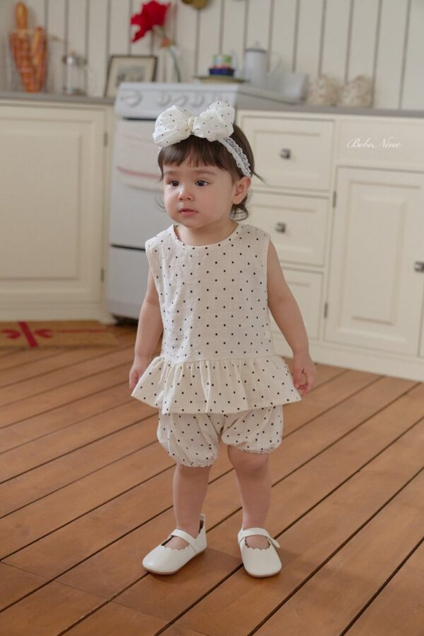 26SS 韓國童裝 圓點點A字襬背心短褲套裝