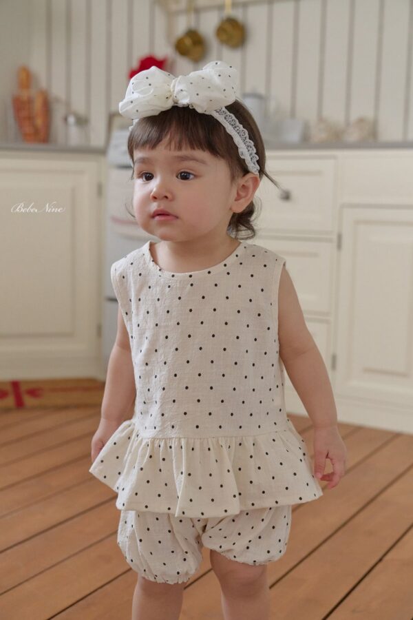 26SS 韓國童裝 圓點點A字襬背心短褲套裝