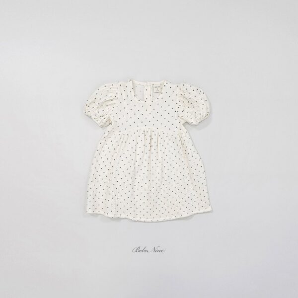 26SS 韓國童裝 圓點點小澎袖連身裙