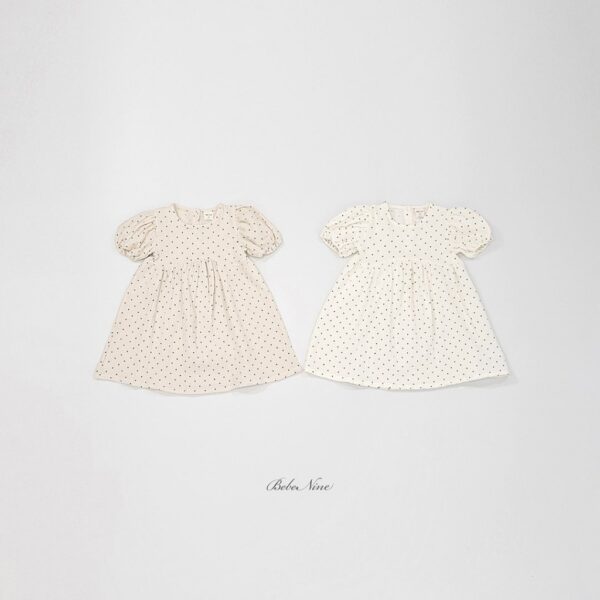 26SS 韓國童裝 圓點點小澎袖連身裙