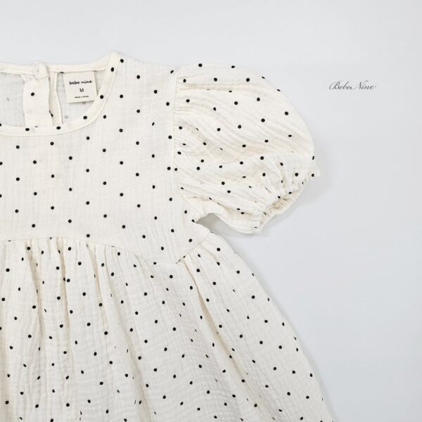 26SS 韓國童裝 圓點點小澎袖連身裙