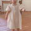 26SS 韓國童裝 圓點點小澎袖連身裙