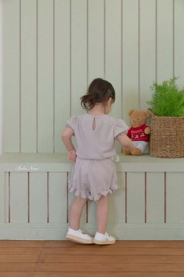 26SS 韓國童裝 抓褶澎澎袖上下套裝