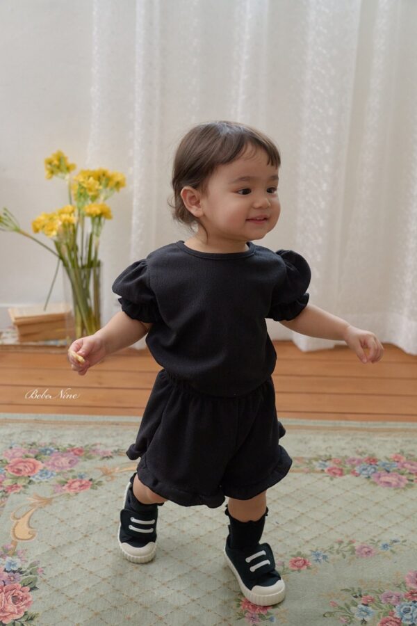 26SS 韓國童裝 抓褶澎澎袖上下套裝