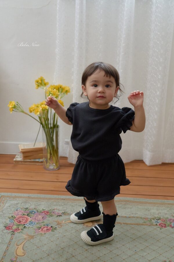 26SS 韓國童裝 抓褶澎澎袖上下套裝