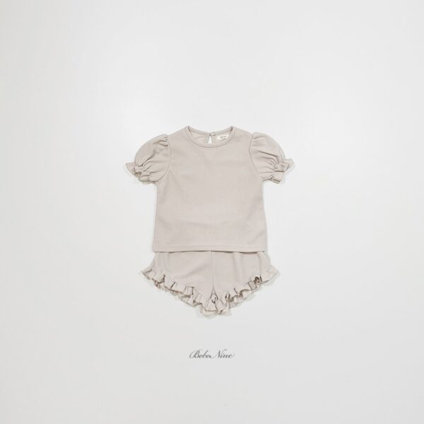 26SS 韓國童裝 抓褶澎澎袖上下套裝