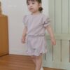 26SS 韓國童裝 抓褶澎澎袖上下套裝