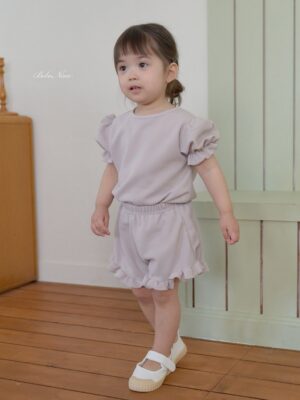 26SS 韓國童裝 抓褶澎澎袖上下套裝