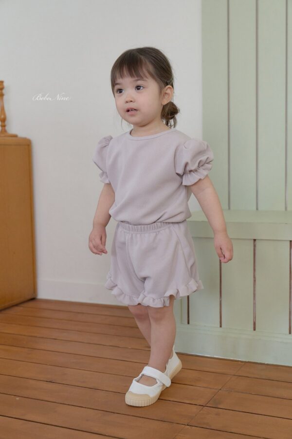 26SS 韓國童裝 抓褶澎澎袖上下套裝
