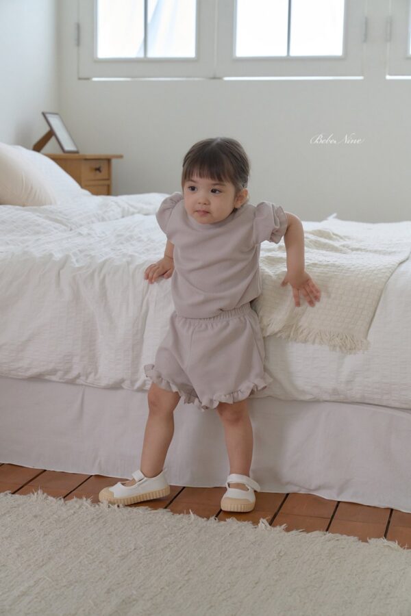 26SS 韓國童裝 抓褶澎澎袖上下套裝