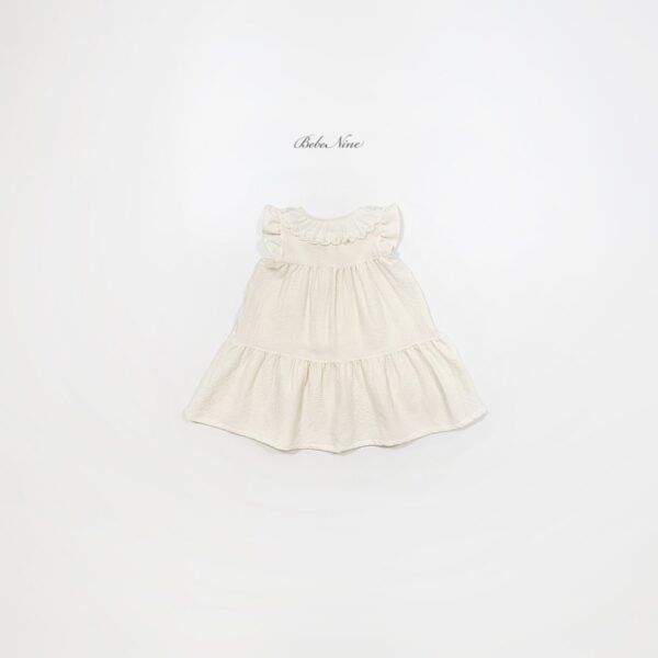 26SS 韓國童裝 蕾絲花瓣領飛袖連身裙