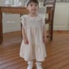 26SS 韓國童裝 蕾絲花瓣領飛袖連身裙
