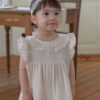 26SS 韓國童裝 蕾絲花瓣領飛袖連身裙