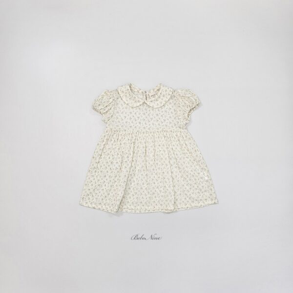 26SS 韓國童裝 碎花小圓領澎袖連身裙