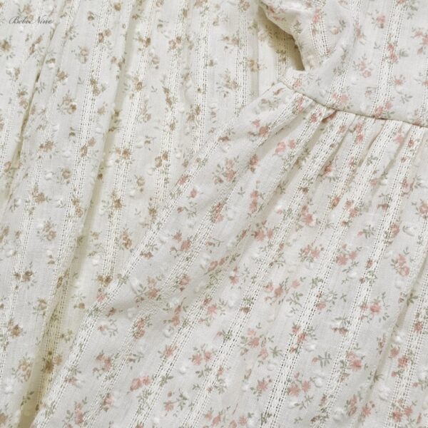 26SS 韓國童裝 碎花小圓領澎袖連身裙